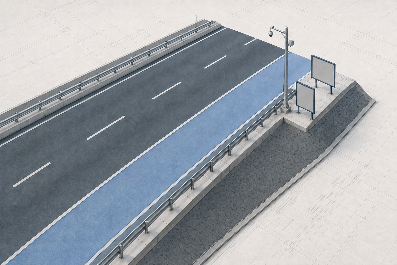 高速公路应急车道沿线感知与信息提示设备示意图